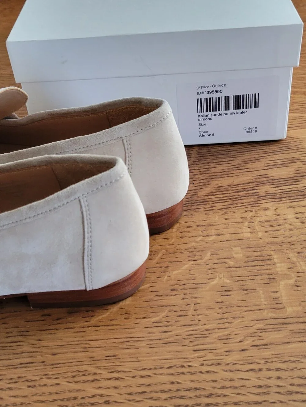 Quince Beige Suede Penny Loafers